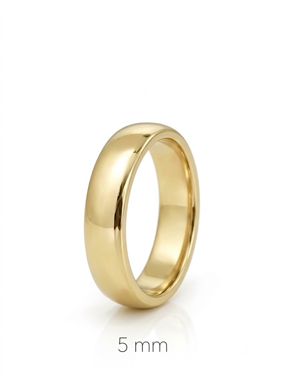 14K Gold Plated Band Ring 5 mm | Simple Dome Wedding Ring | Minimal Jewelry